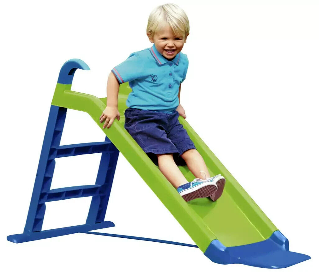 Chad Valley 4ft Kids Garden Slide Green Blue | Outdoor Play Toy for Children