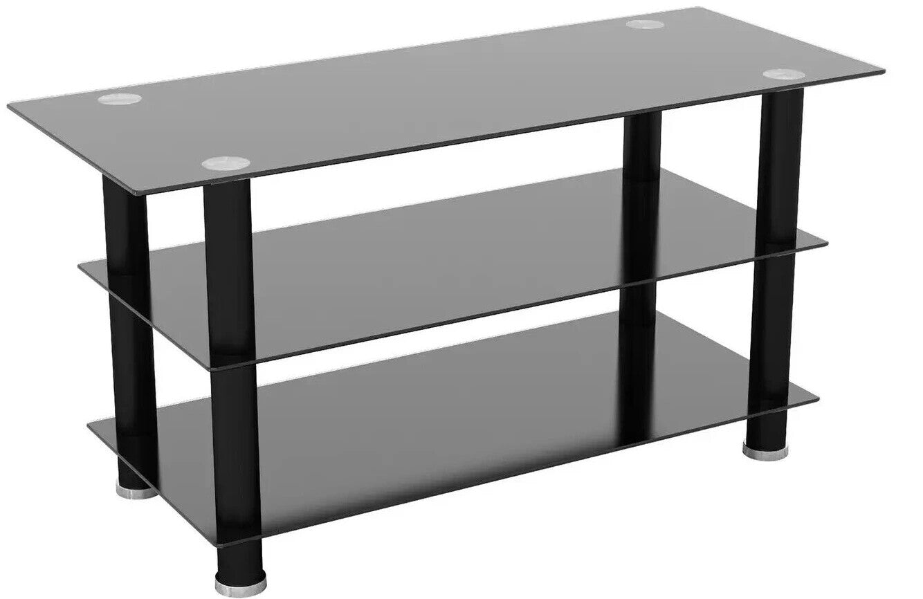 AVF TV Stand Corner With Storage Black Glass TV Unit 40" 42" 50" 55" 60" 65"