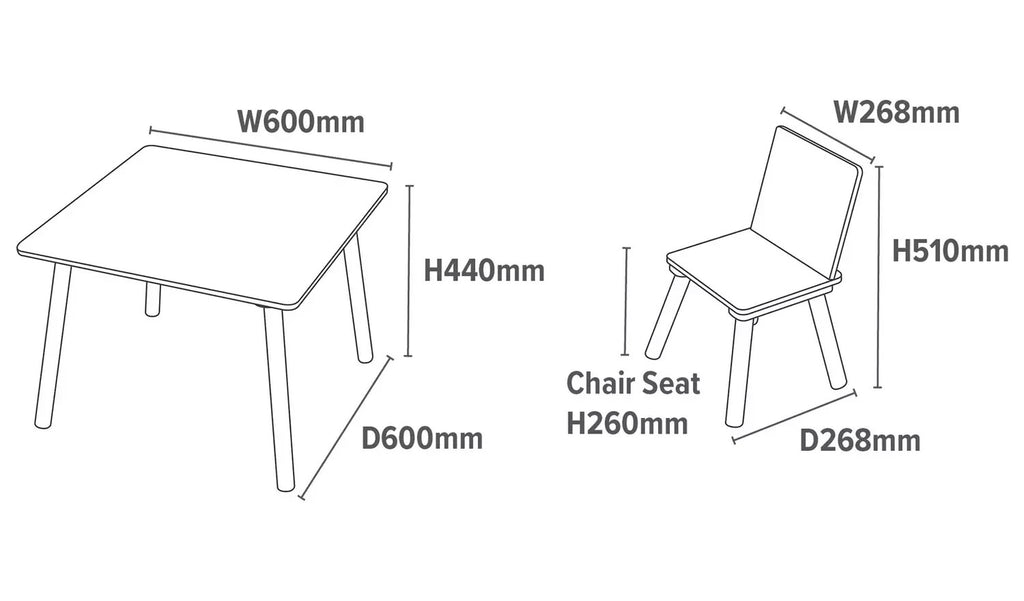 Liberty House Kids Table and Chair Set - Wood White