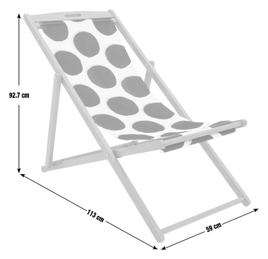 Habitat Folding Wooden Garden Deck Chair - Black & White | Outdoor Patio Lounger