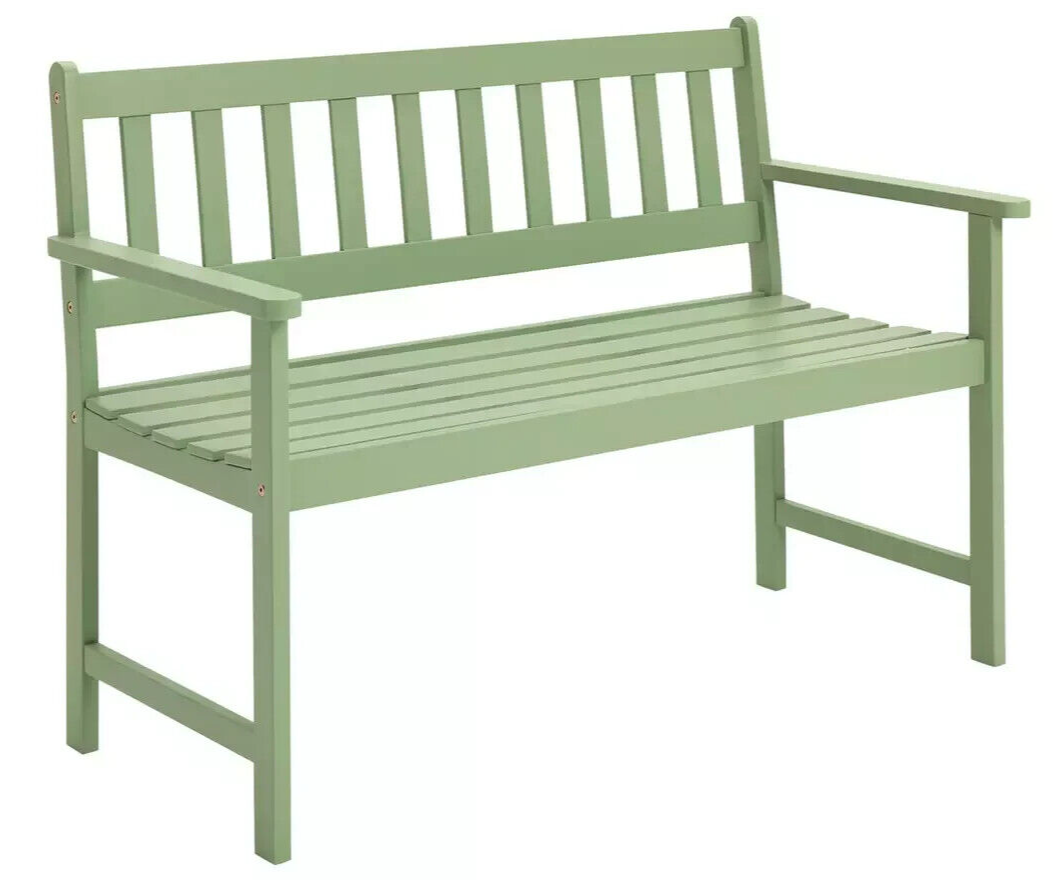 Newbury 2 Seater Wooden Garden Bench - Green