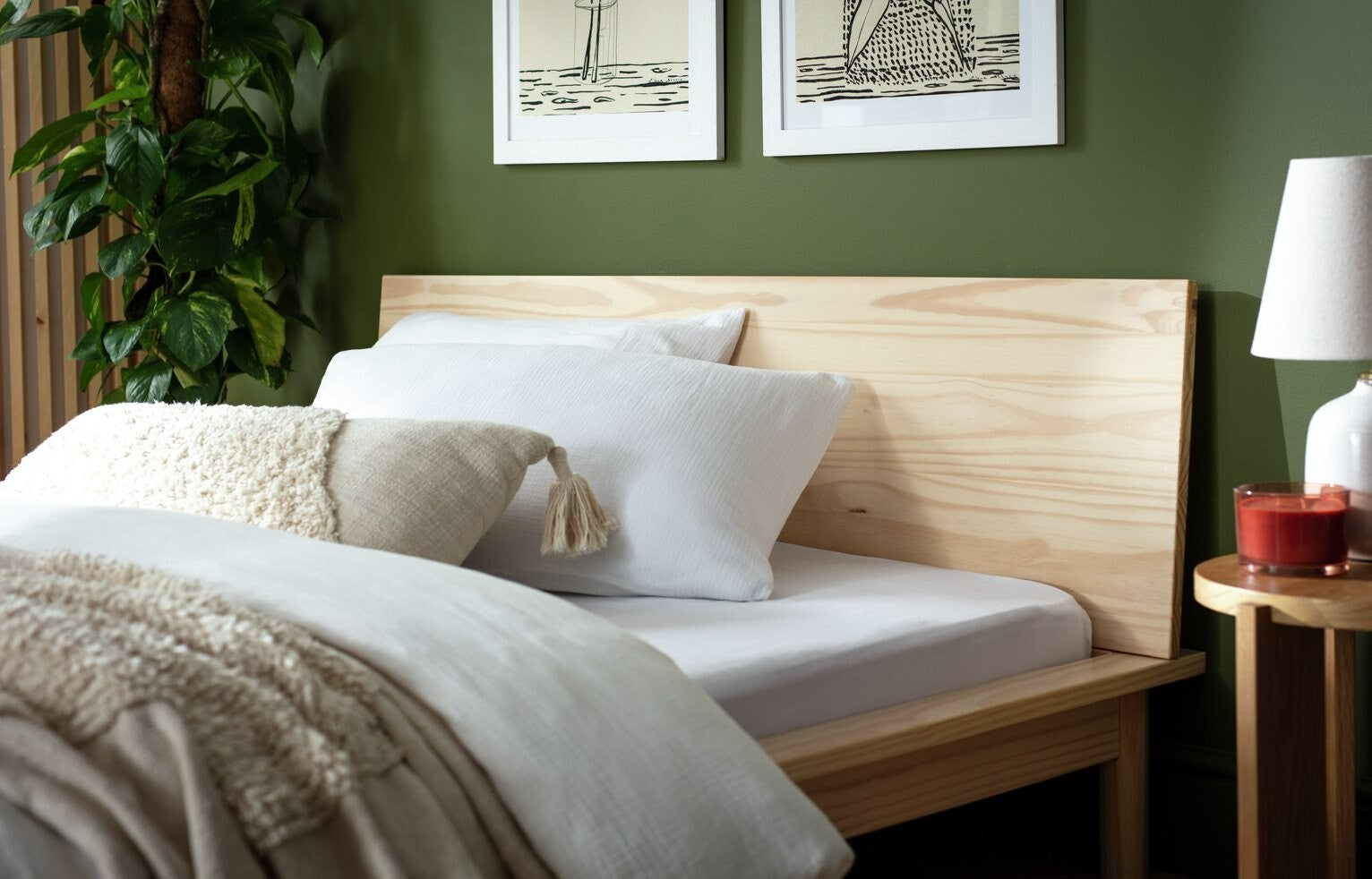 Habitat Akio Double Wooden Platform Bed Frame - Natural