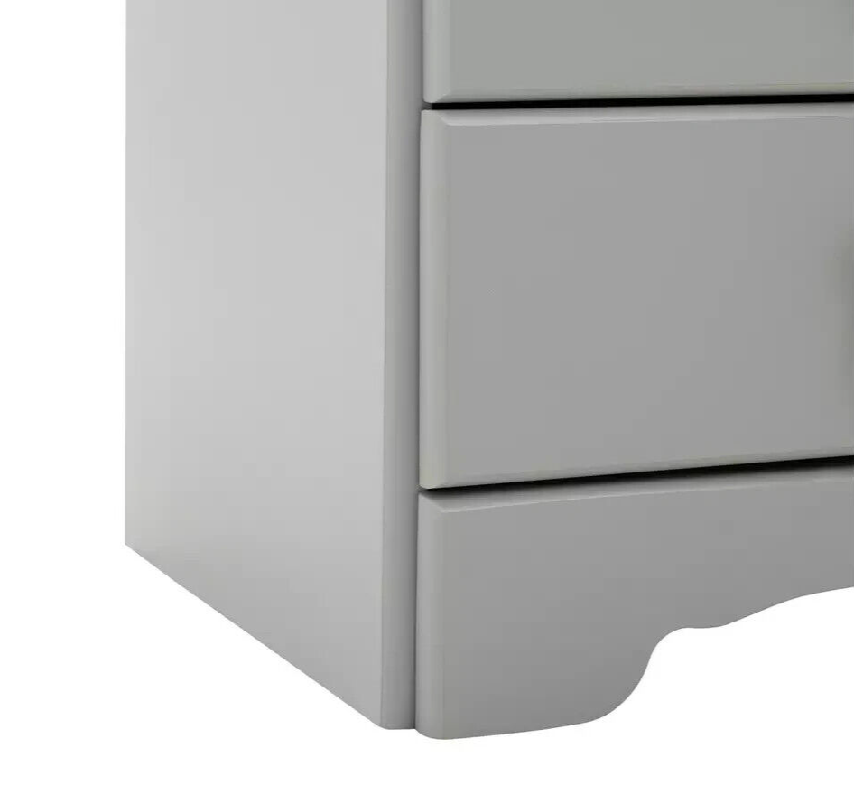 Nordic 3 Drawer Bedside Table - Grey
