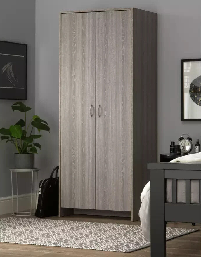 Seville 2 Door Wardrobe - Grey Oak Effect ( B Grade )