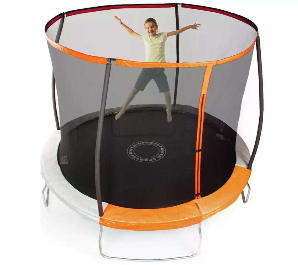 Sportspower 8ft Outdoor Kids Trampoline & Enclosure | Garden Jumping Trampoline