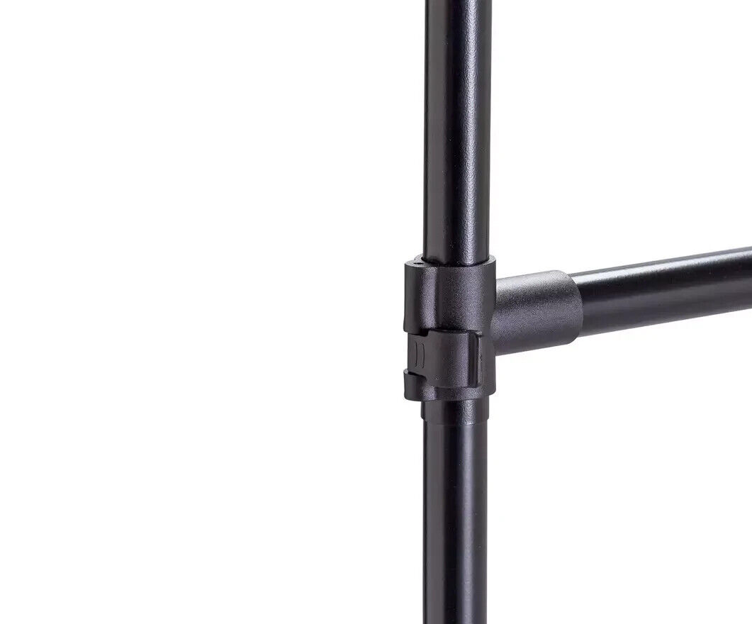 Home Heavy Duty 2 Tier Wheeled Clothes Rail Black | Freestanding Wardrobe Rack