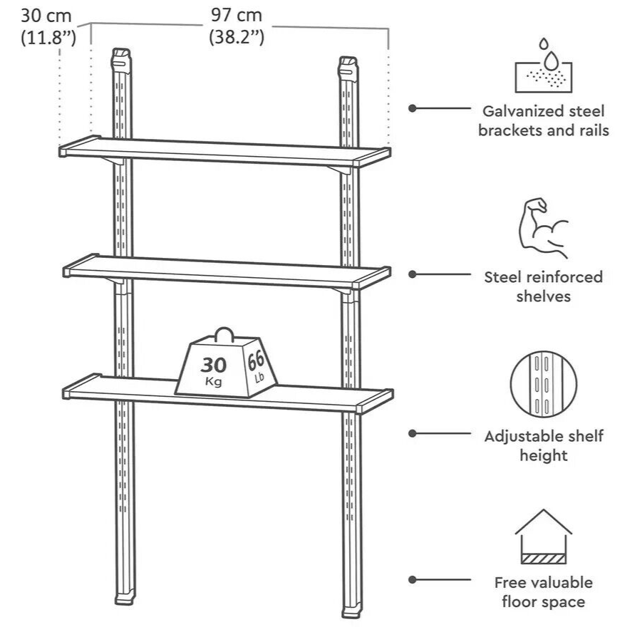 Keter 97cm Shelving Kit