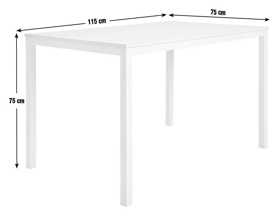 Toby Wood 4 Seater Dining Table - White ( B Grade )