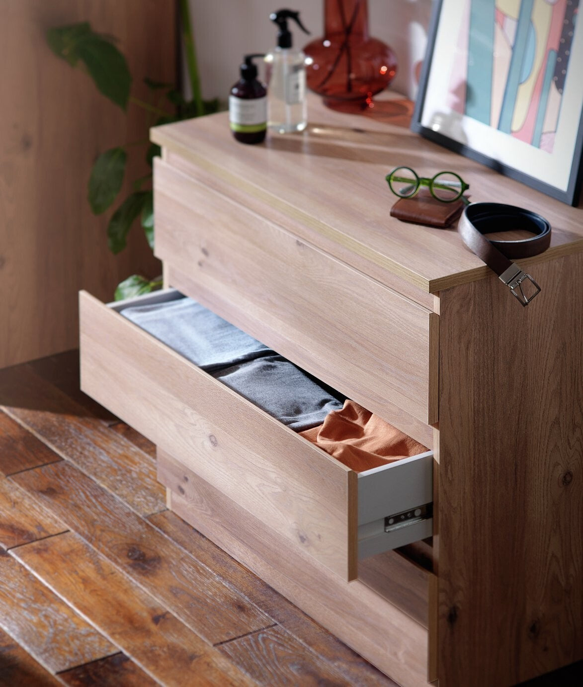 Habitat Jenson 3 Drawer Chest - Oak Effect | Bedroom Storage Unit for Clothes