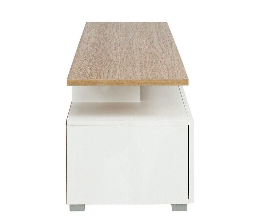 Habitat Floating Top TV Unit White Oak | Modern TV Stand Storage Cabinet Living
