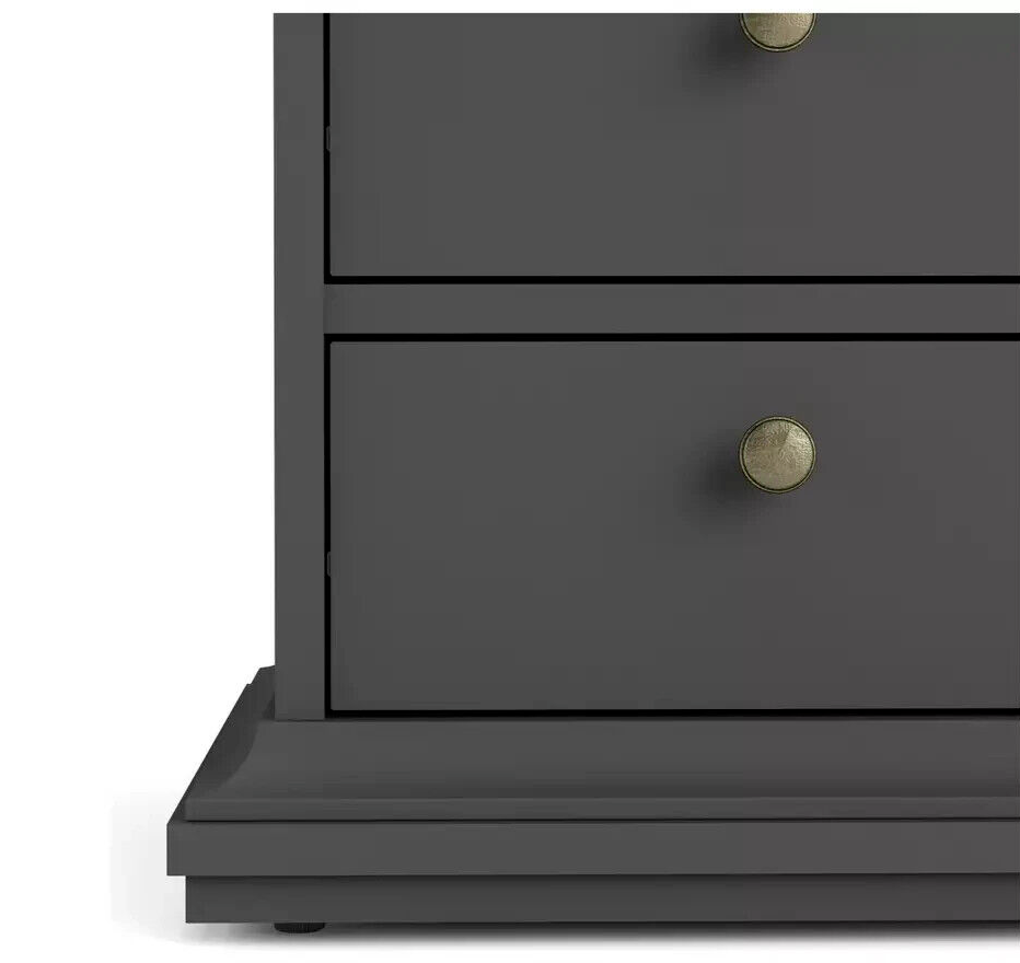 Paris 2 Drawer Bedside Table - Grey