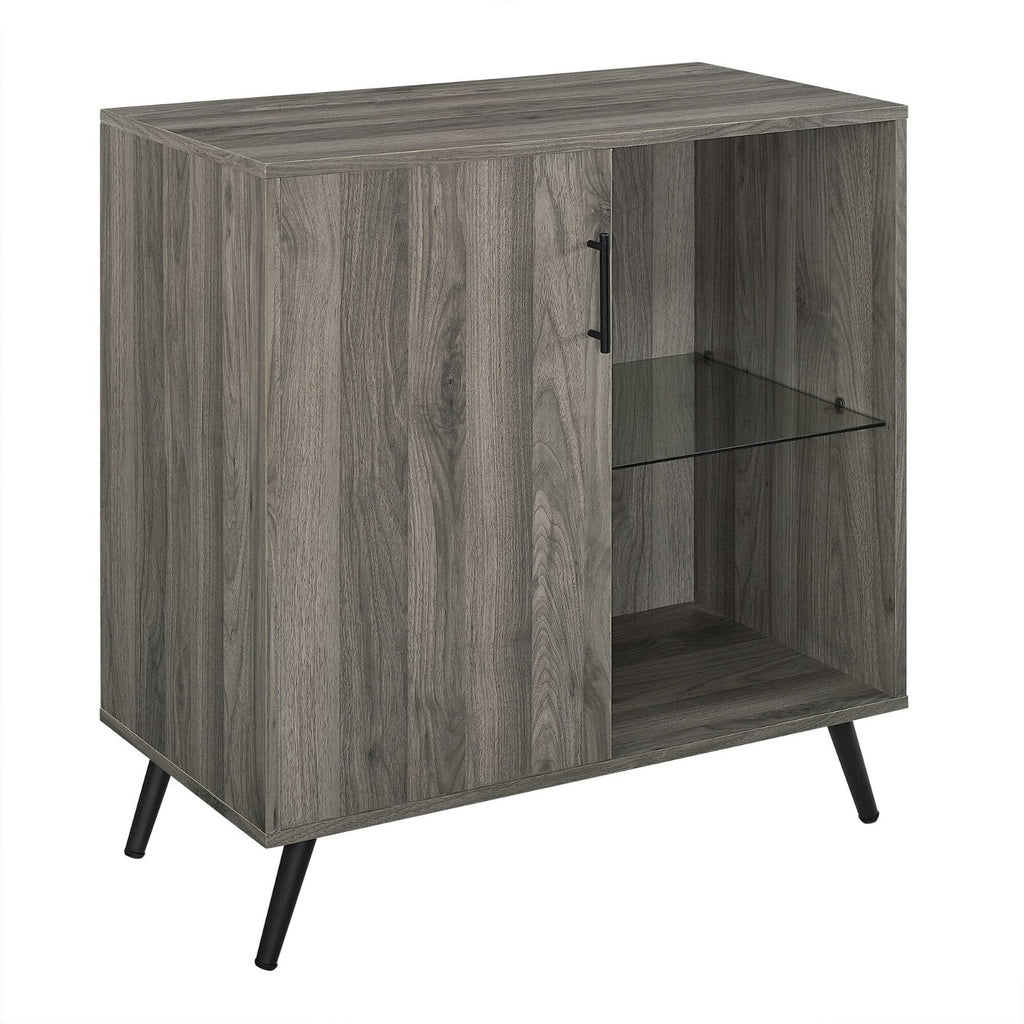 Walker Edison Buffet Sideboard Cabinet Storage Unit With Shelf - Slate Grey