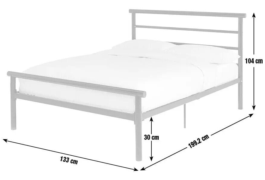 Home Avalon Small Double Metal Bed Frame Black | Sturdy Modern Bedroom Furniture