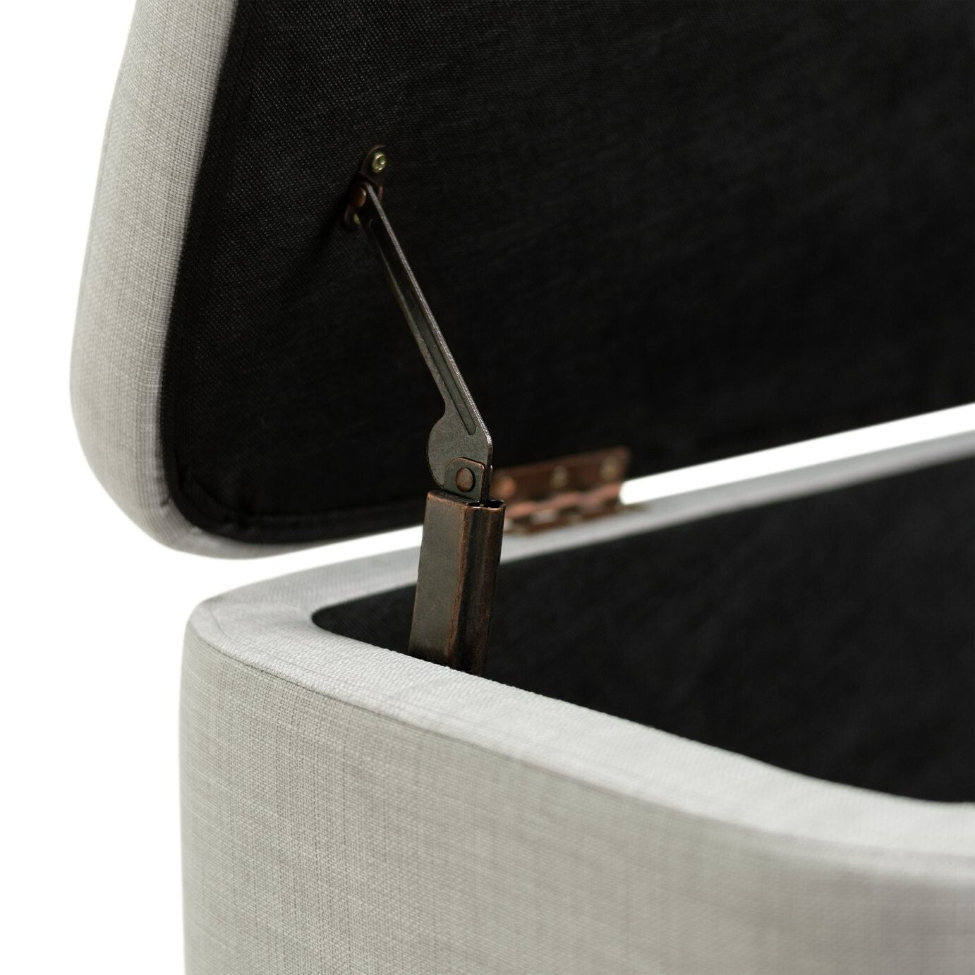 Habitat Aspen Fabric Storage Ottoman - Light Grey