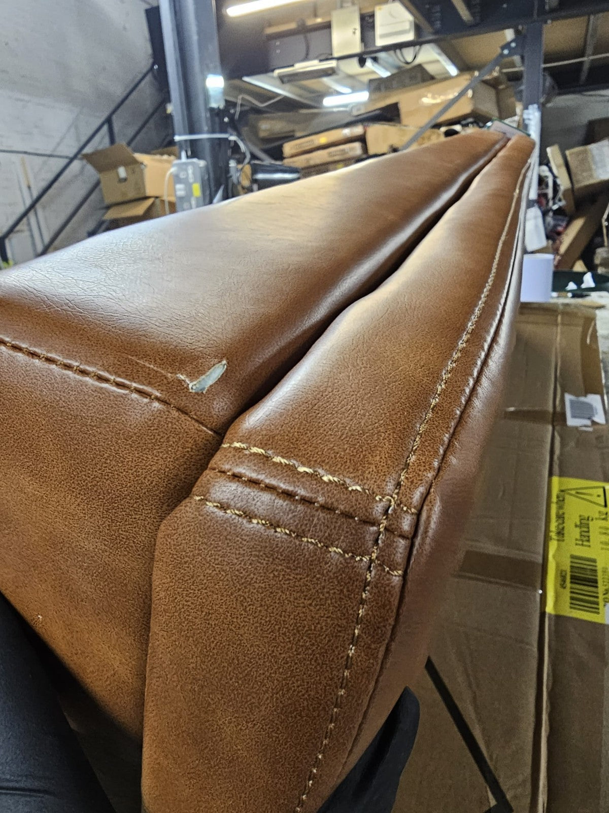 Lex Faux Leather Dining Bench - Tan ( B Grade )