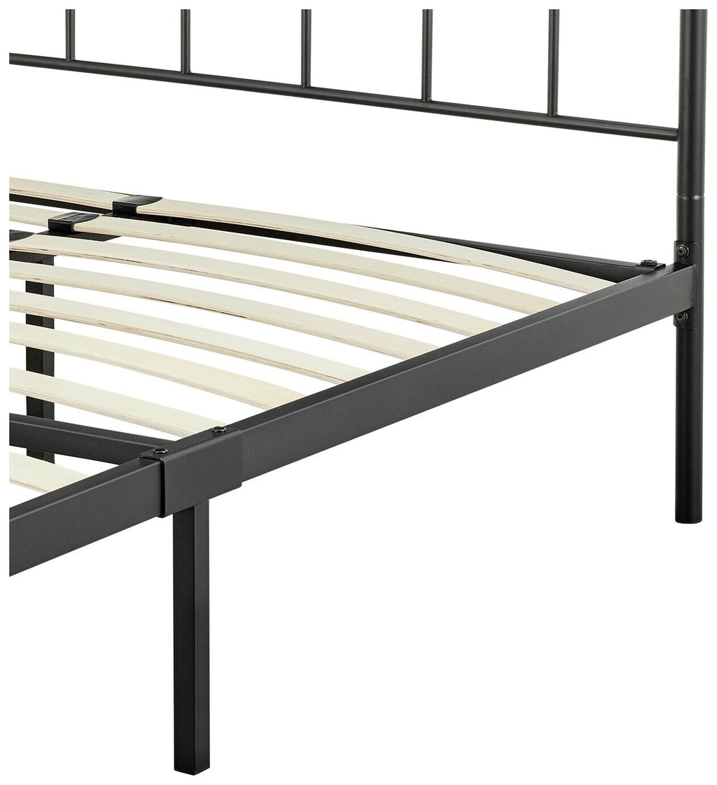 Clara Kingsize Metal Bed Frame Black | Traditional Metal Bed with Sprung Slats