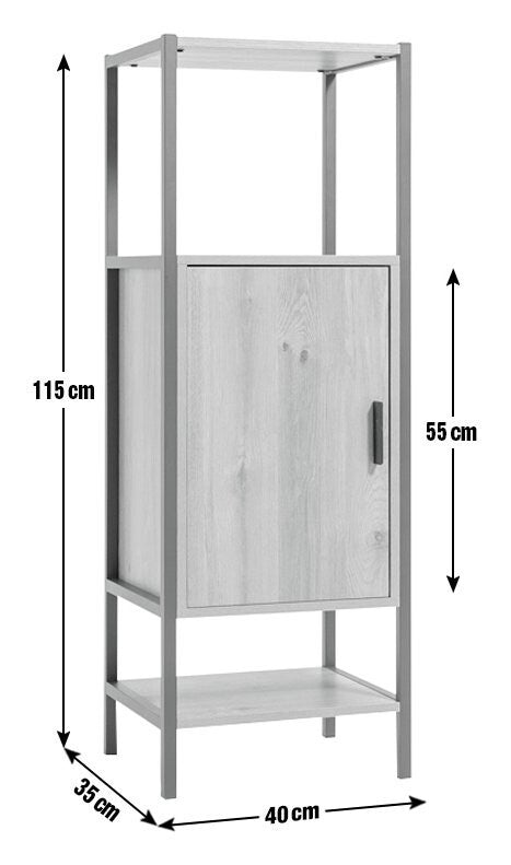 Habitat Loft Living 1 Door Cabinet - Oak | Stylish Storage for Bathroom Hallway