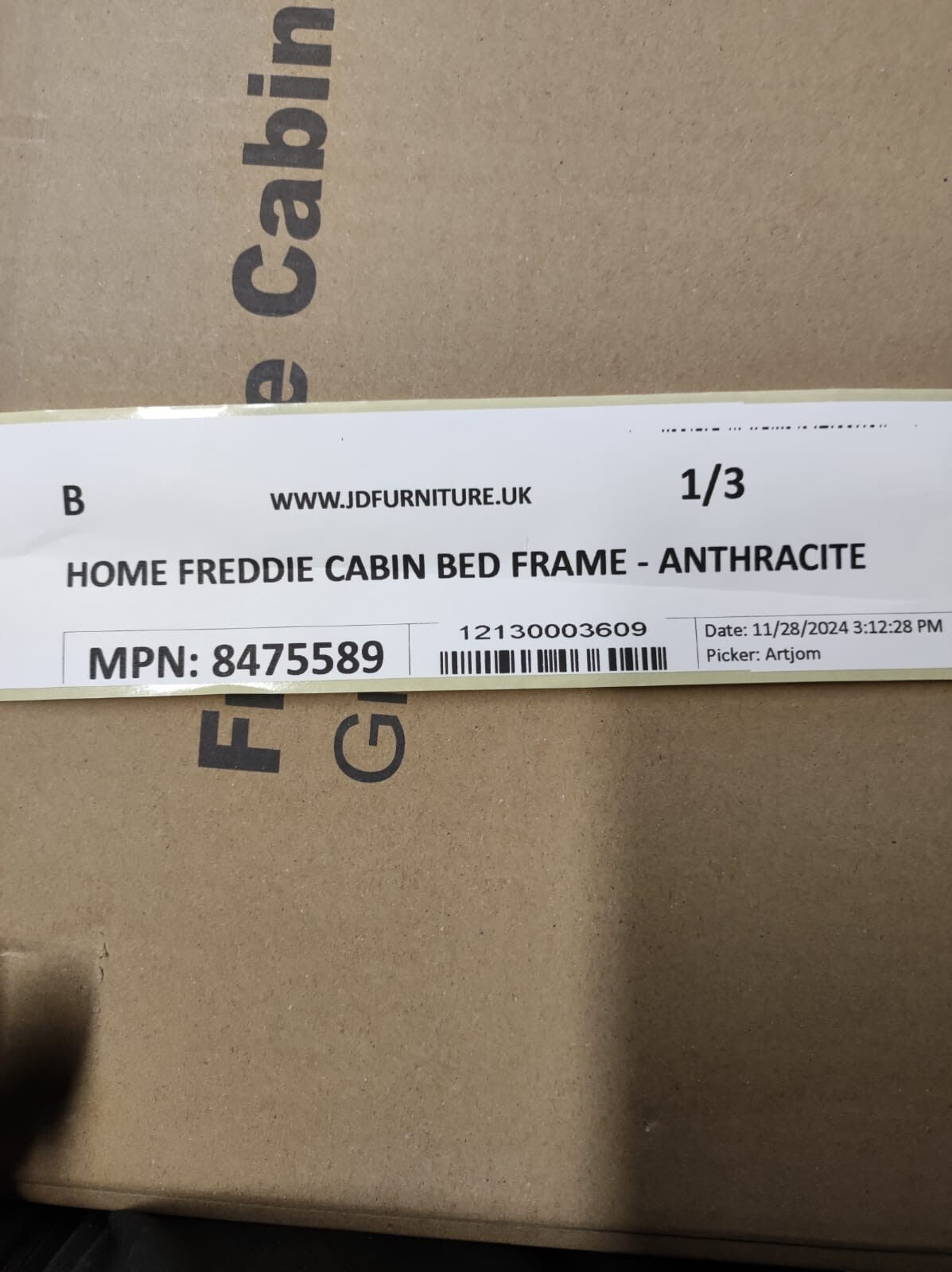 Freddie Cabin Bed Frame - Anthracite ( B Grade 34035- 34037 - 34038 )