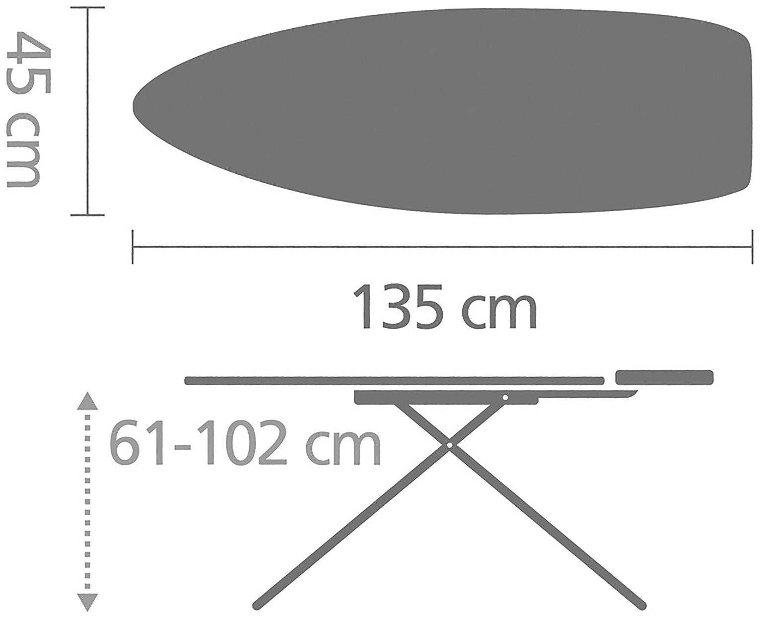 Brabantia 135 x 45cm Ironing Board Titan Oval | Extra Wide Heat Resistant Cover