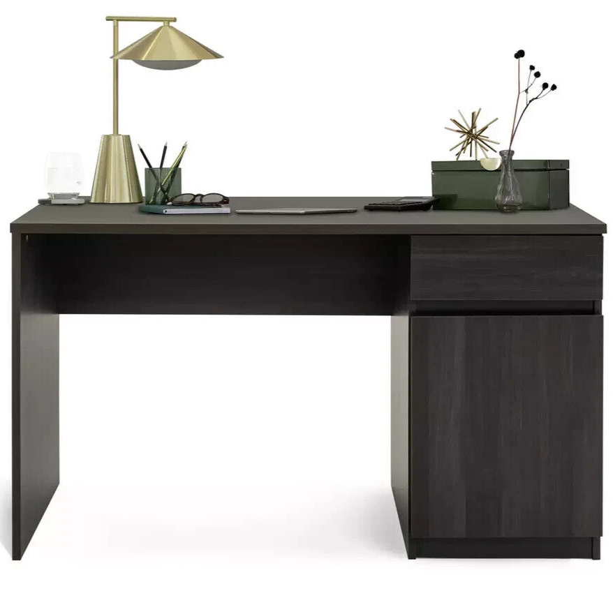 Habitat Jenson 1 Drawer Office Desk Black Brown | Home Office Desk Workstation