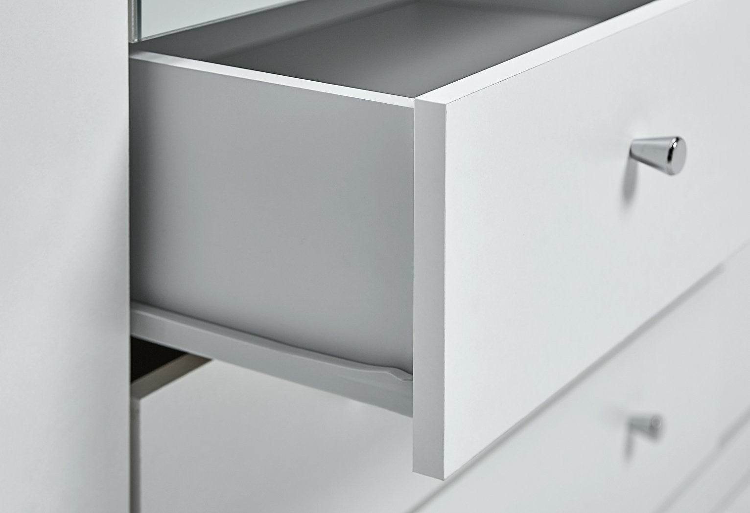 Home Malibu 3 Door 4 Drawer Mirror Wardrobe - White | wardrobe with mirror