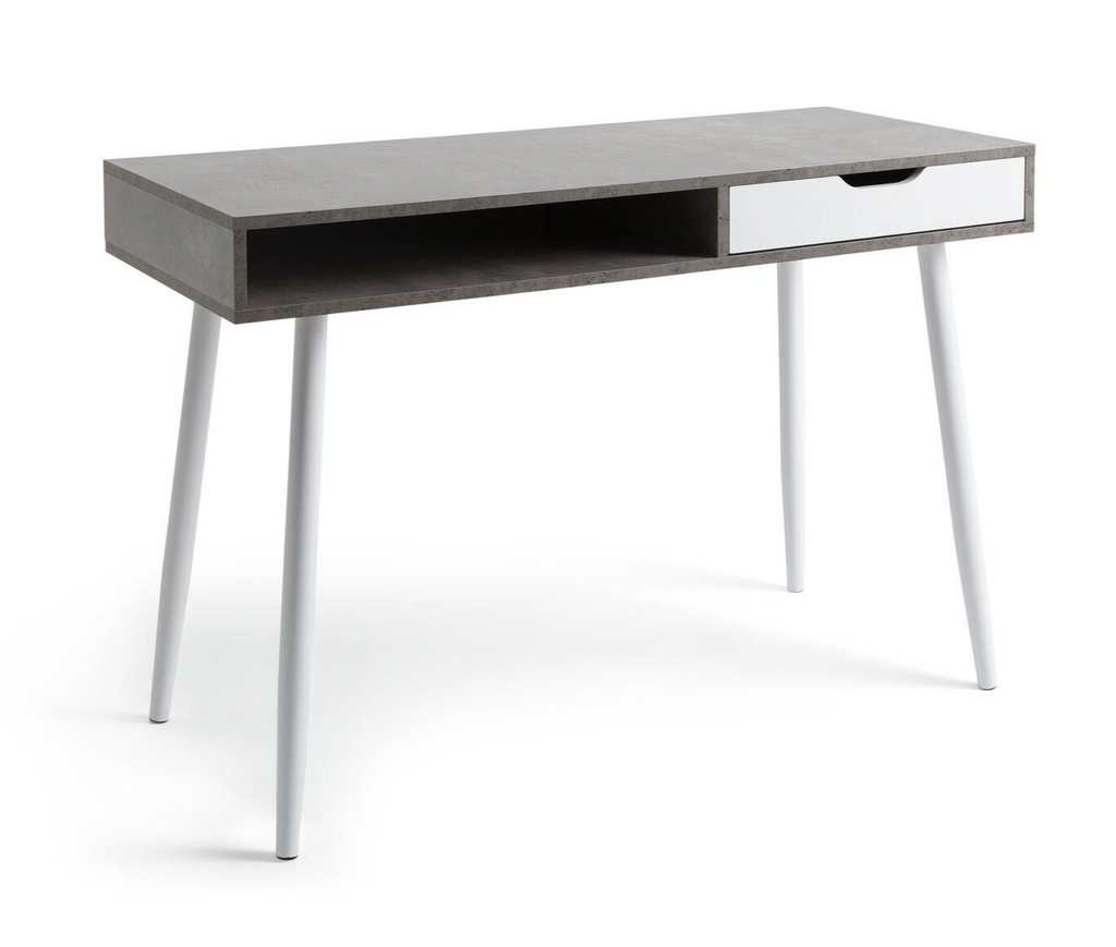 Habitat Concrete Style Office Desk - Grey | Sturdy Workstation for Home Office