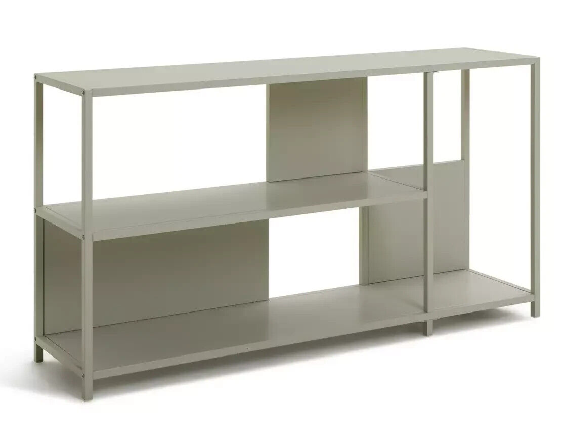 Habitat Deon Short Metal Bookcase - Light Grey | Compact Shelf Office Storage