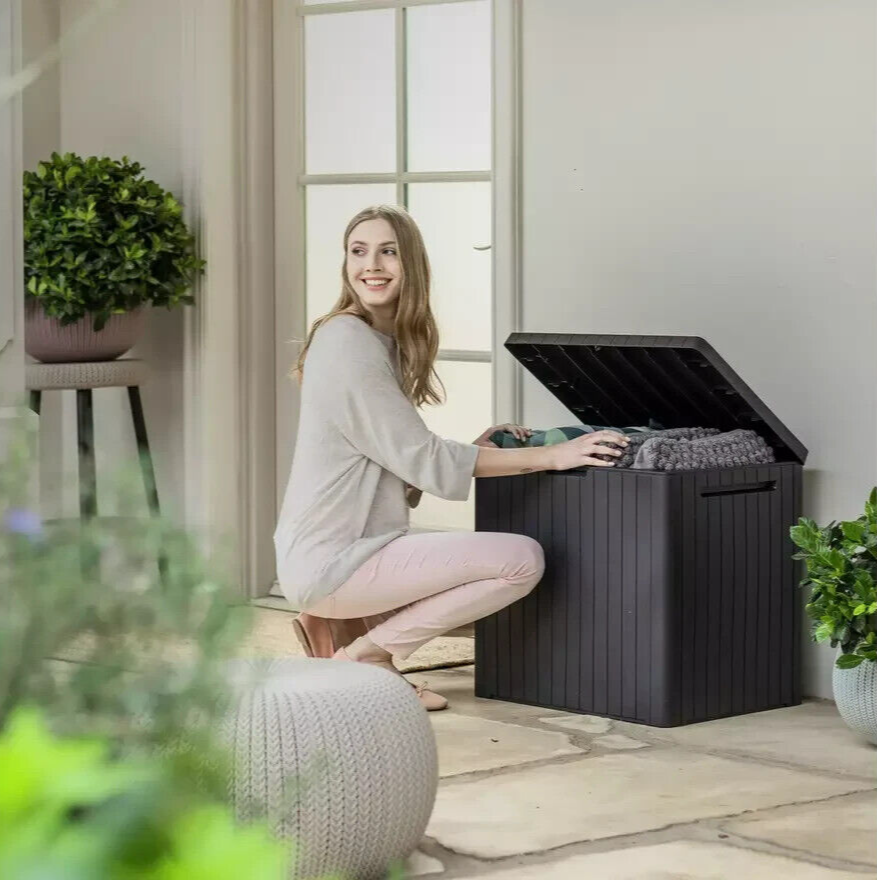 Keter City 113L Outdoor Garden Storage Box - Grey