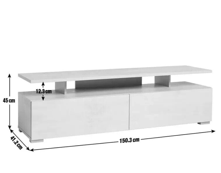 Habitat Floating Top TV Unit - Black & Brown | Media Stand with Storage Shelves