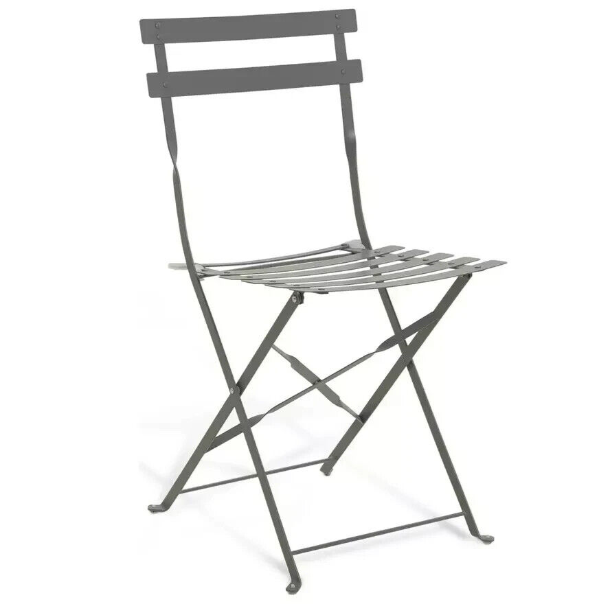 Habitat Eve 4 Seater Folding Metal Patio Set - Grey | Outdoor Garden Furniture