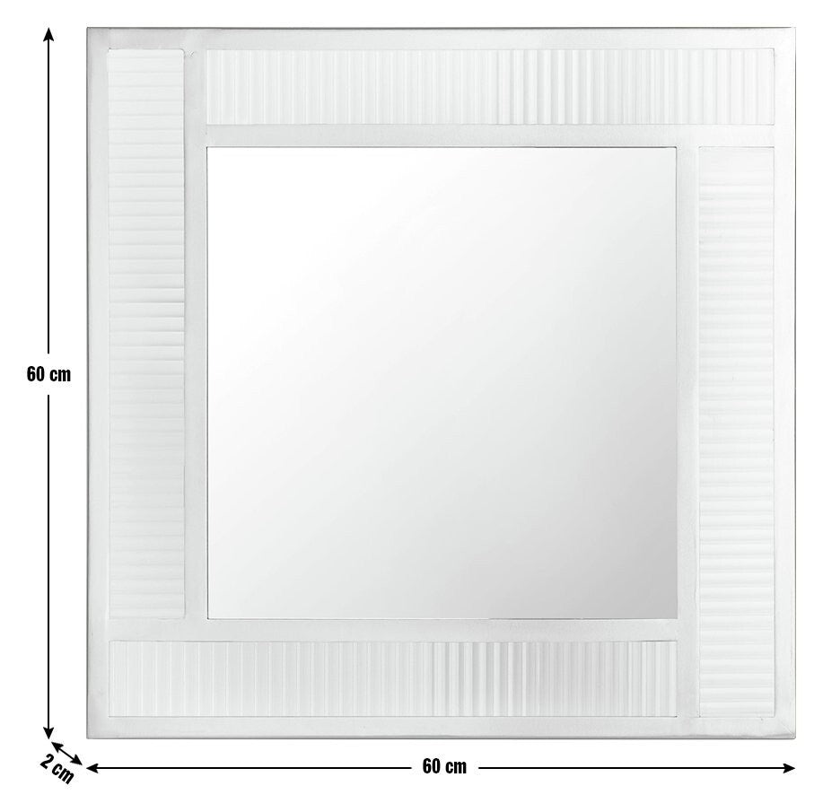 Habitat Glass & Brass Ribbed Square Wall Mirror - 60x60cm