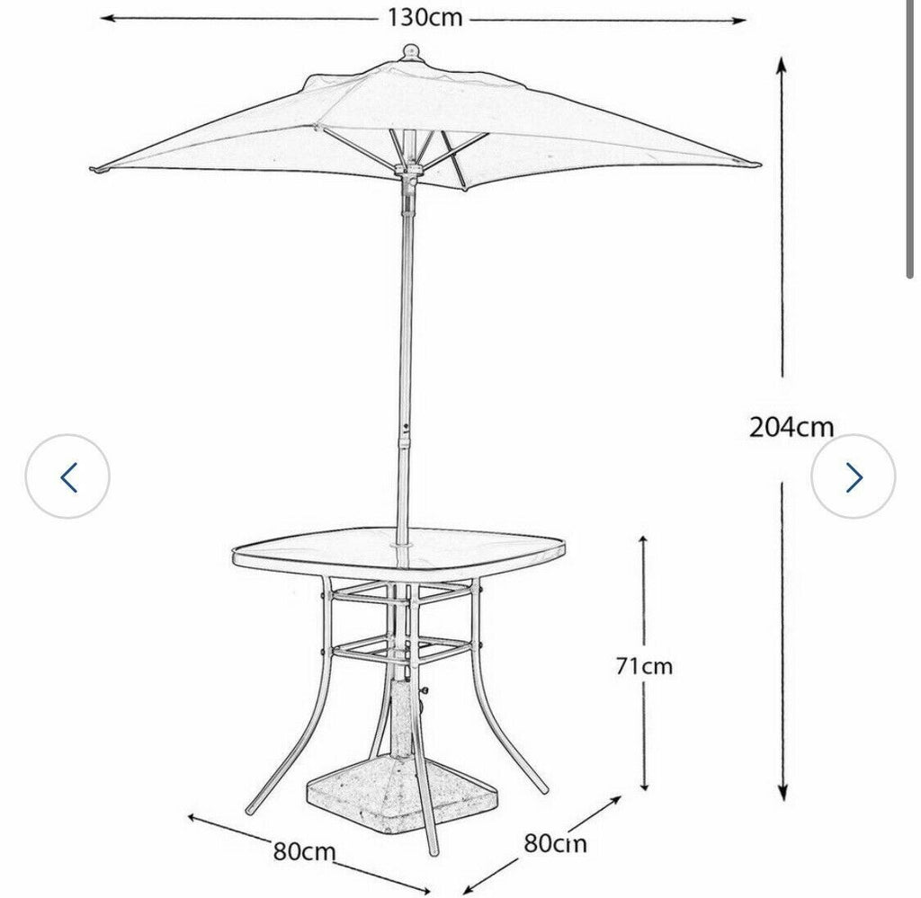Home Atlantic 4 Seater Folding Metal Patio Set - Black | Outdoor Garden Dining