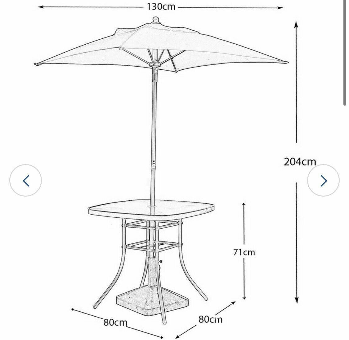 Home Atlantic 4 Seater Folding Metal Patio Set - Black | Outdoor Garden Dining