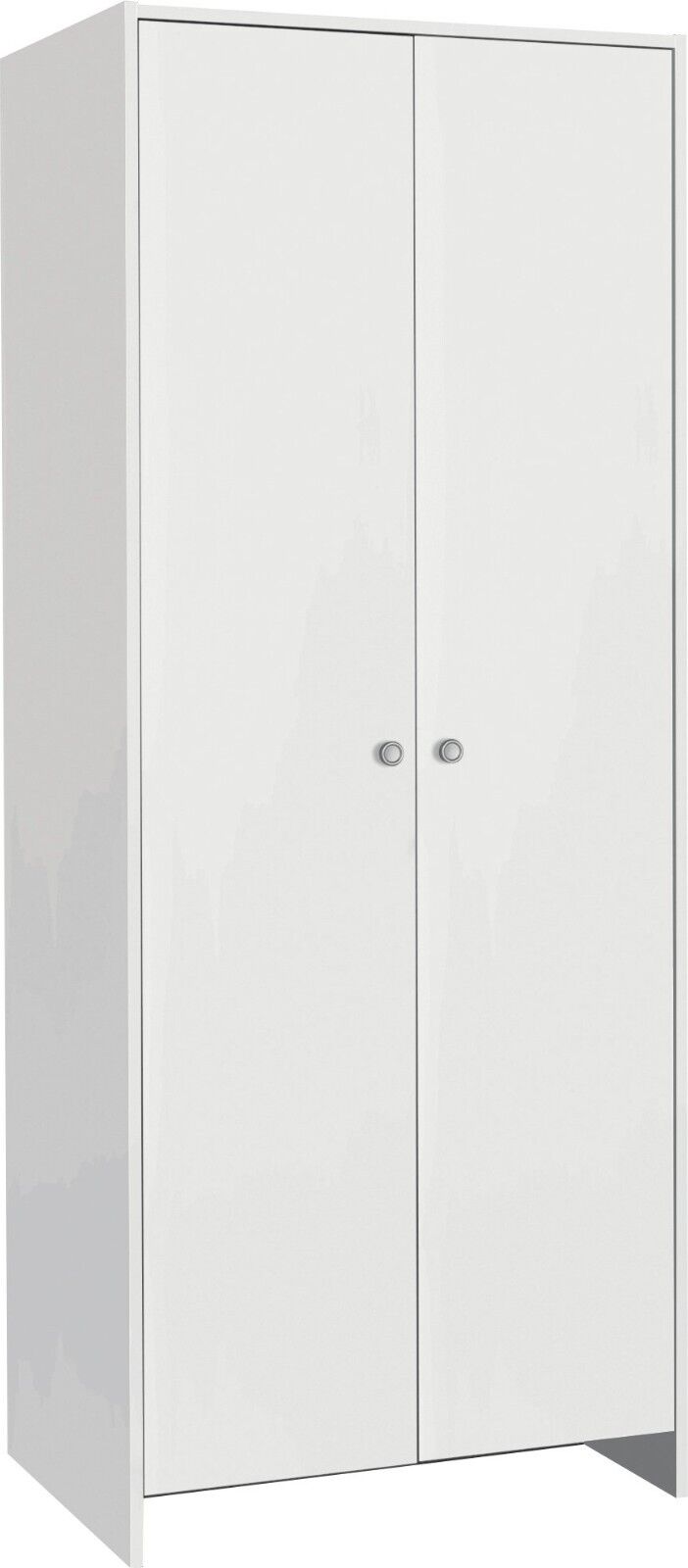 Seville 2 Door Wardrobe - White (B Grade) | White Bedroom Storage Cupboard Unit