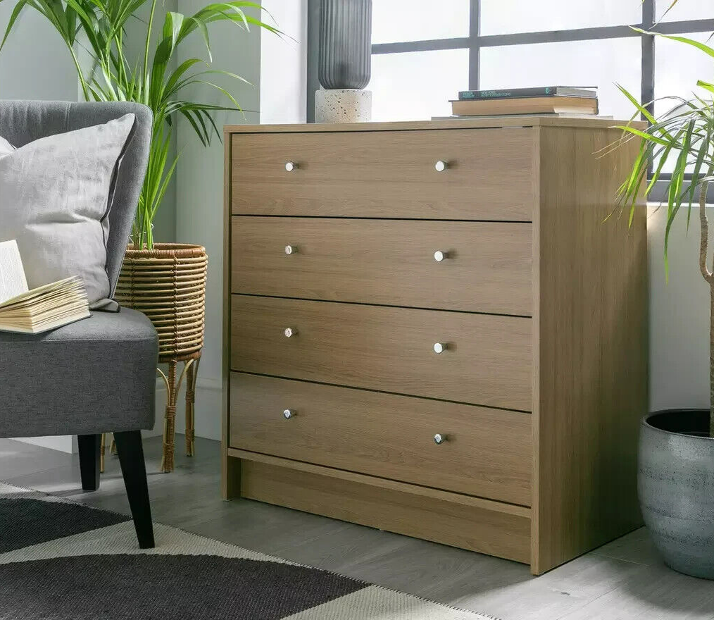 Malibu 4 Drawer Wide Chest - Beech Effect