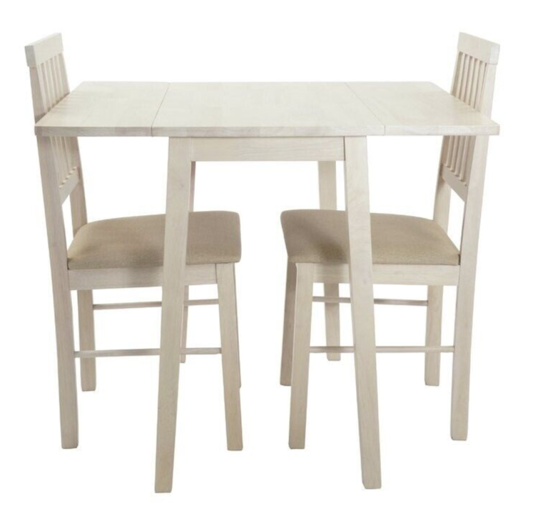 Kendal Wooden Extending Dining Table 2 Chairs Oak White Wash Effect for Kitchen