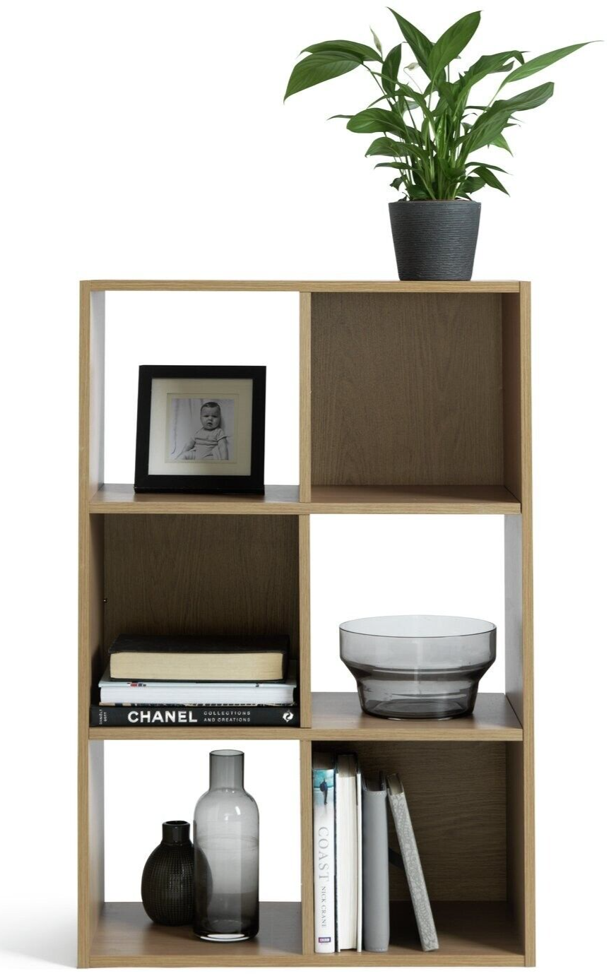 Habitat Home Squares 6 Cube Storage Unit - Oak Effect | Modern Organizer Shelf