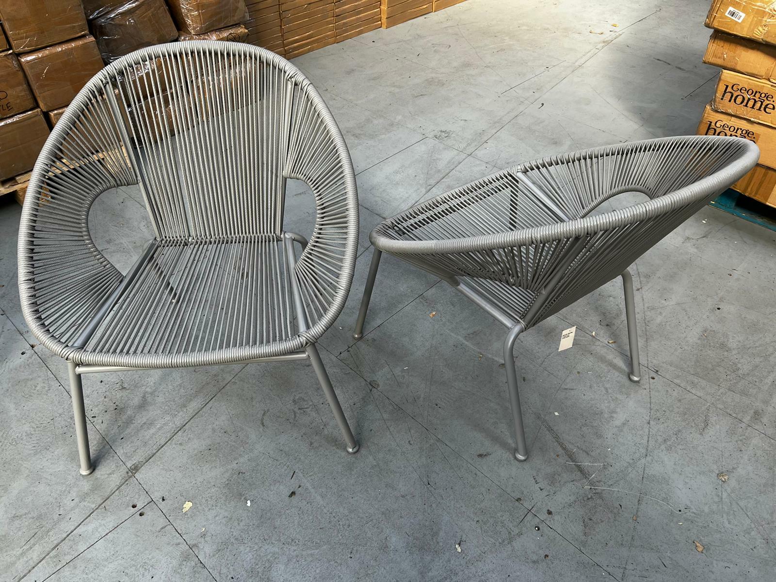 Nordic Spring Garden Chairs - Grey x2 (pair)