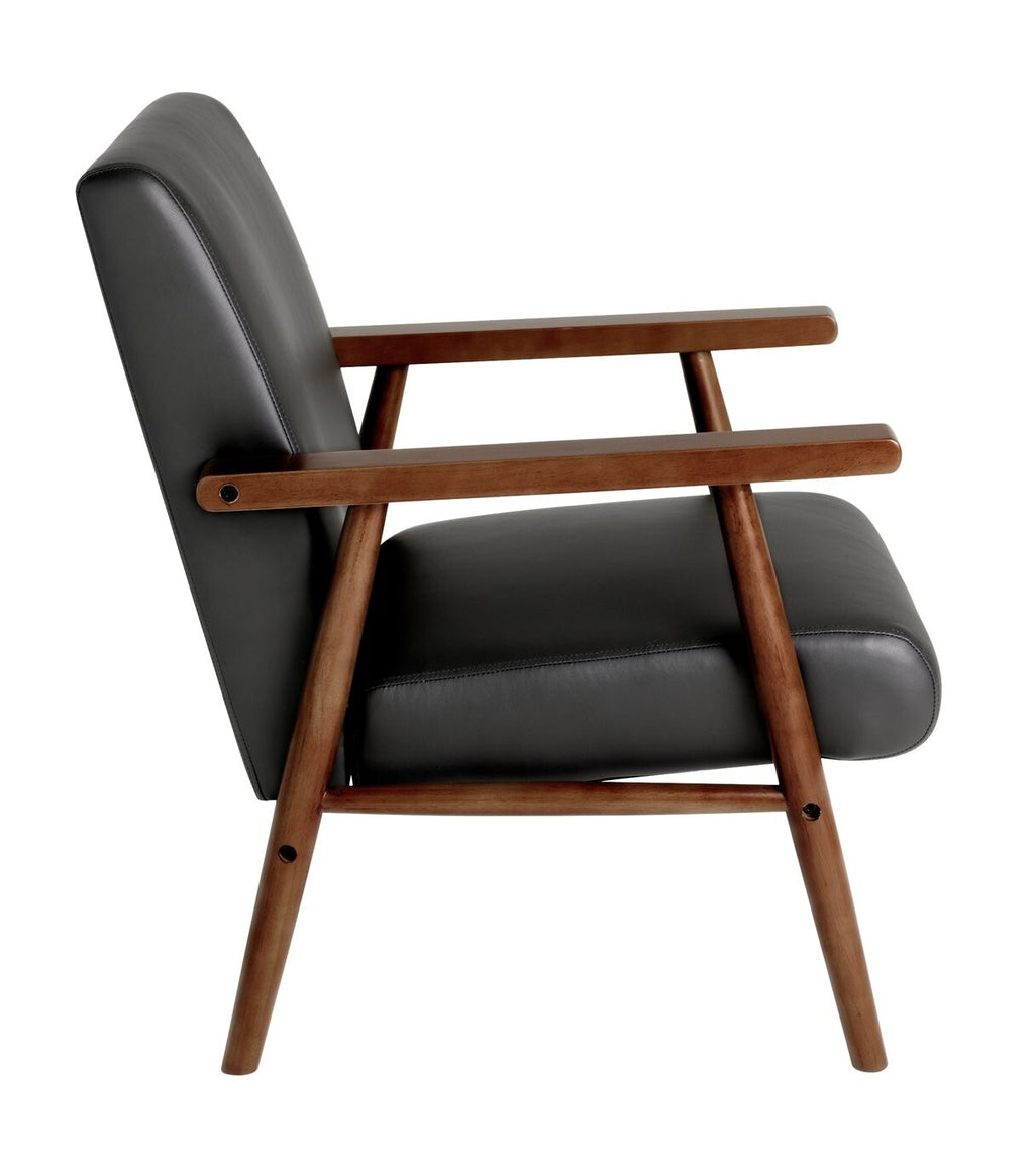 Home Watson Leather Chair - Black