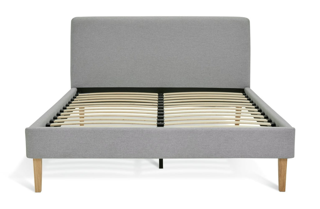 Ren Kingsize Fabric Bed Frame - Light Grey | soft fabric bed frame