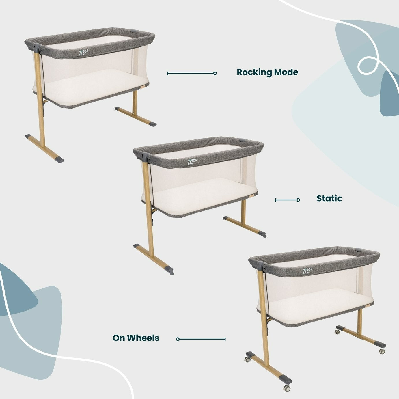 Tutti Bambini Zizee Essential Crib Oak Charcoal