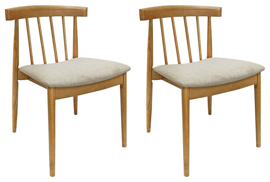 SBN Goran Pair of Solid Wood Chair - Natural
