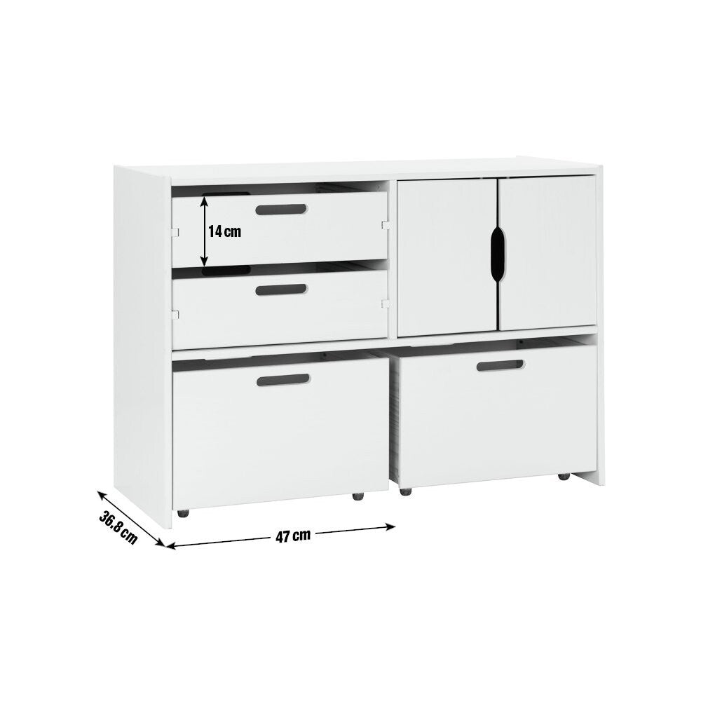 Habitat Kids Rico Double Solid Pine Storage Toy Box Wood Work Space Shelves