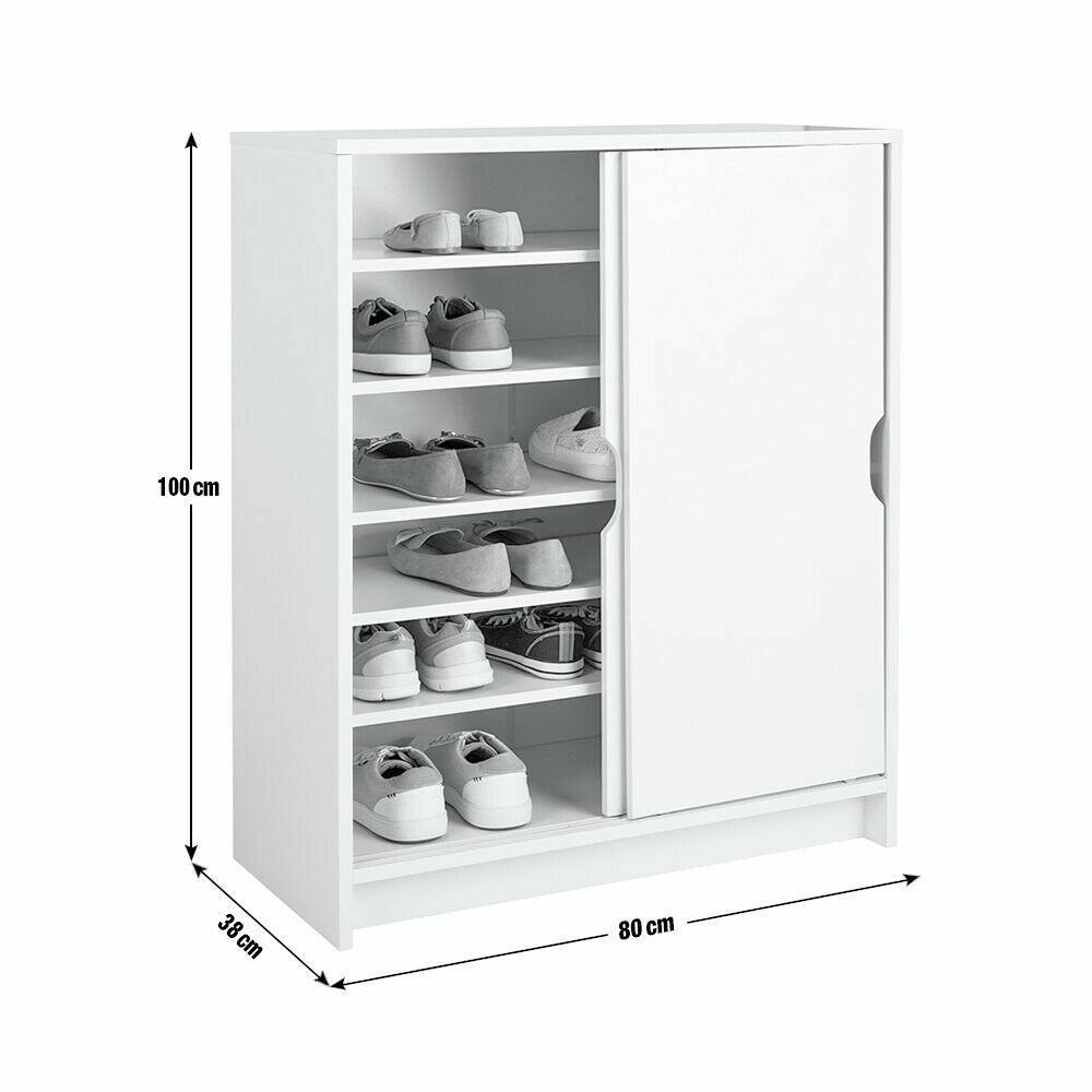 Chloe 2 Door Shoe Storage Cabinet - White ( B Grade 54223 - 54226 )