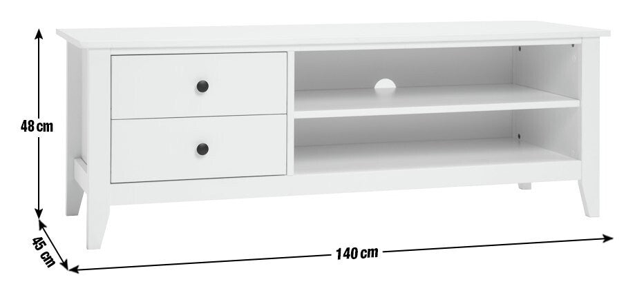 Habitat Minato 2 Drawer TV Unit White | Modern Shaker Style Media Stand Storage