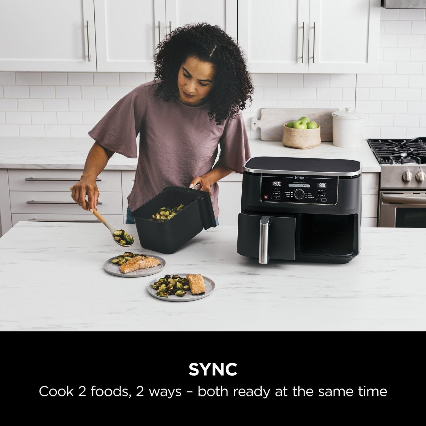Ninja Foodi MAX Dual Zone AF400UK 9.5L Air Fryer - Black ( B Grade 43368 )