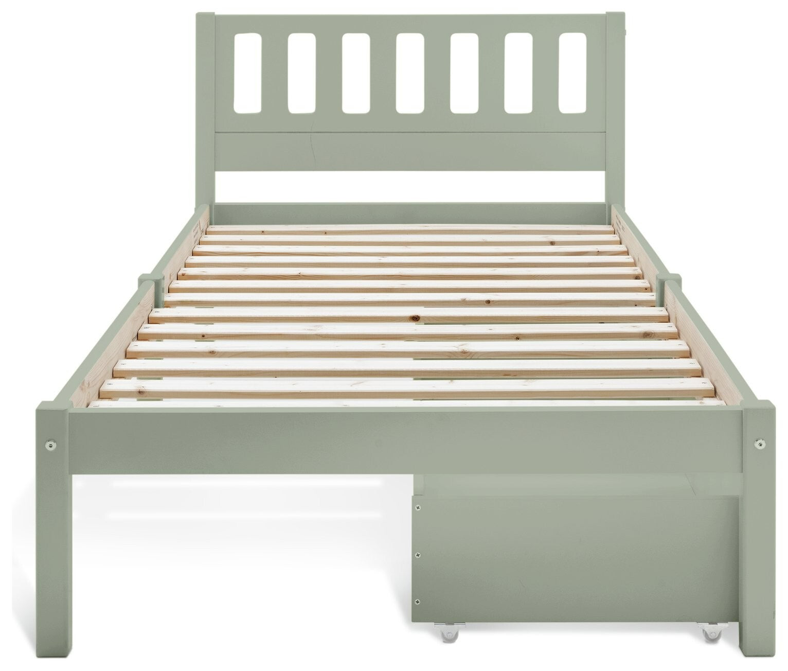 Kids Ronnie Single Bed with Drawers - Green