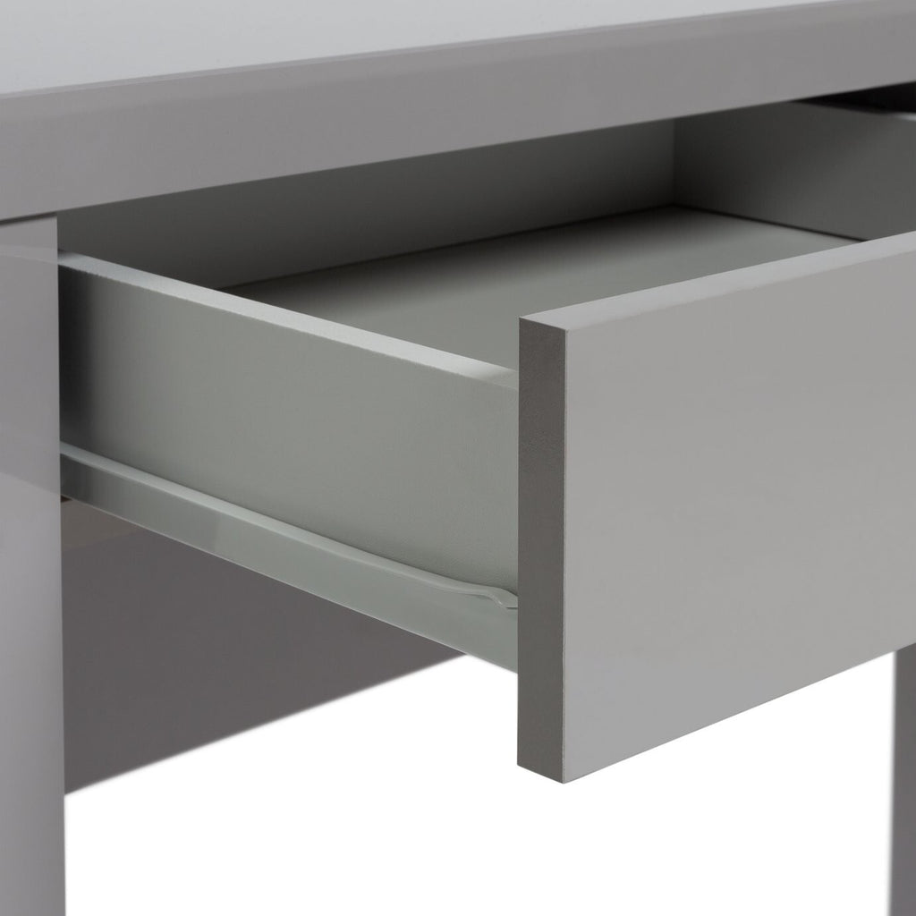 Habitat Jenson Dressing Table Desk - Grey Gloss | Grey Gloss Desk Drawer Bedroom