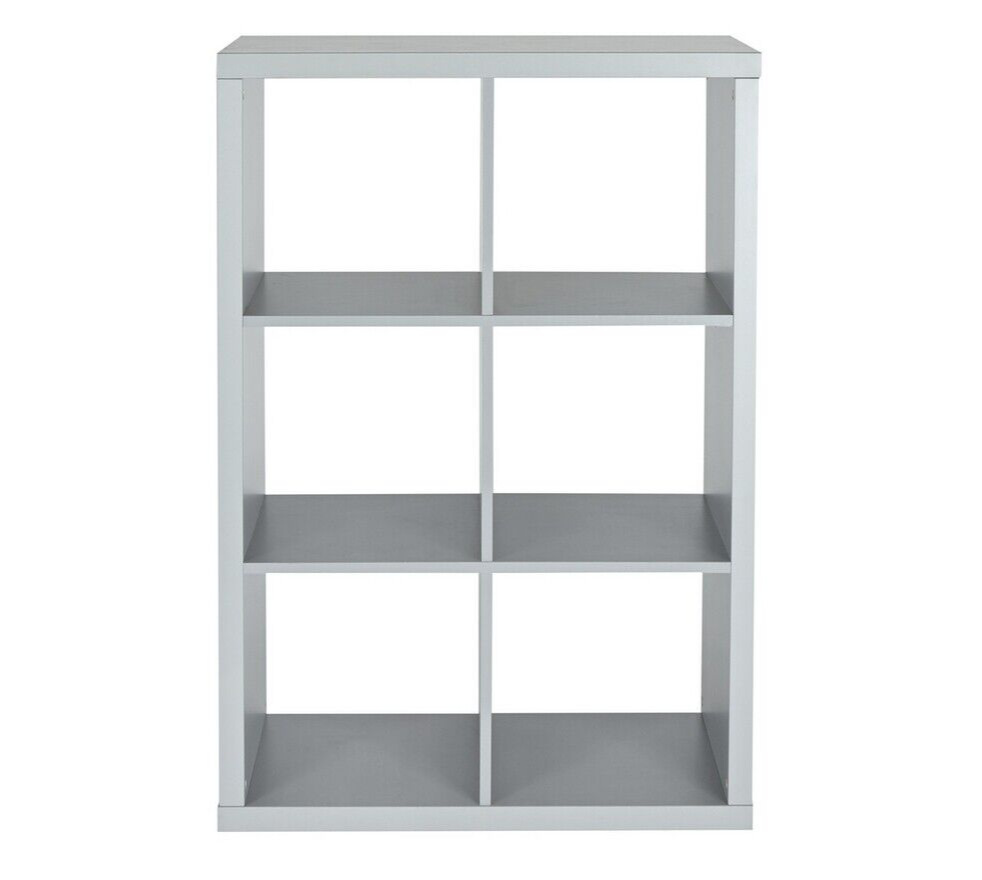 Habitat Squares Plus 6 Cube Storage Unit - Grey|Organiser Shelf for Living Room