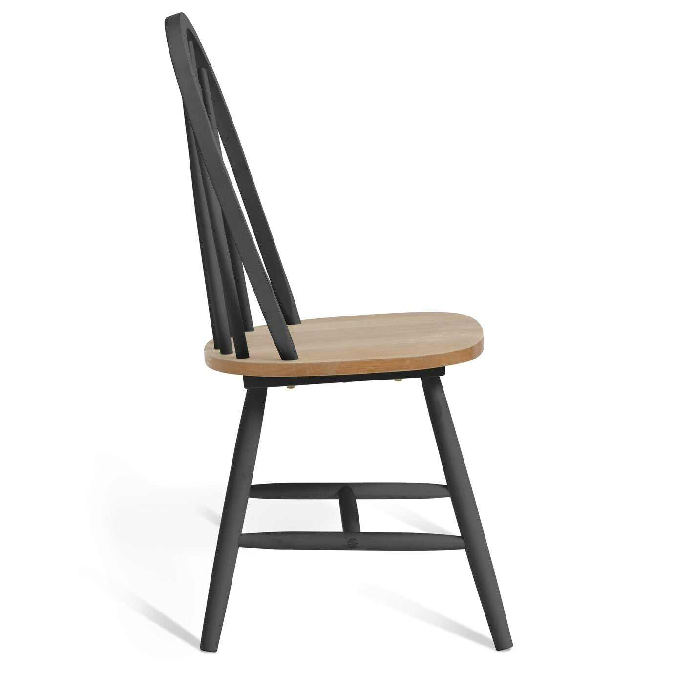 Habitat Burford Pair of Solid Wood Dining Chairs - Dark Grey | Kitchen Dining